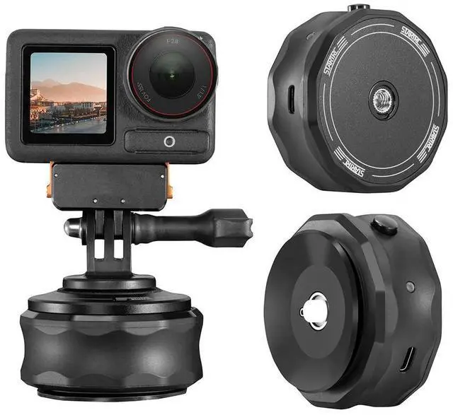 Alt view image 2 of 3 - Magnetic Camera Mount Stand Type-C Rechargeable Strong Suction Camera Adapter Clamp Sports Camera Magnetic Bracket for Pocket 3