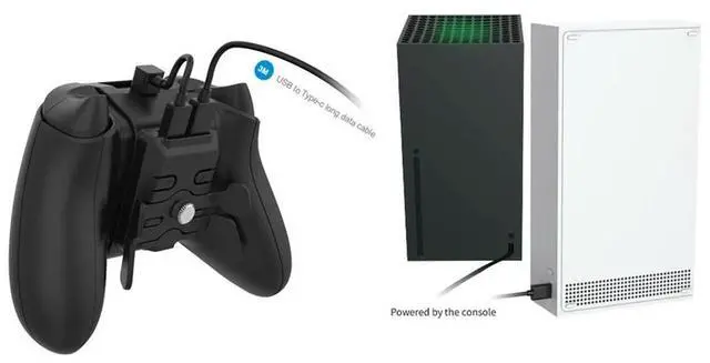 Alt view image 2 of 3 - Controller Back Button Attachment Paddles Keys Gaming Accessories Gamepad Paddle Keys with Data Cable for Xbox Series/One S/X