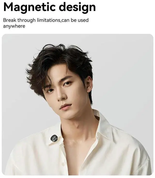 Main image of Wireless Lavalier Microphone with Magnetic Clip Mini Mic with Noise Cancellation Plug and Play Wireless Mic