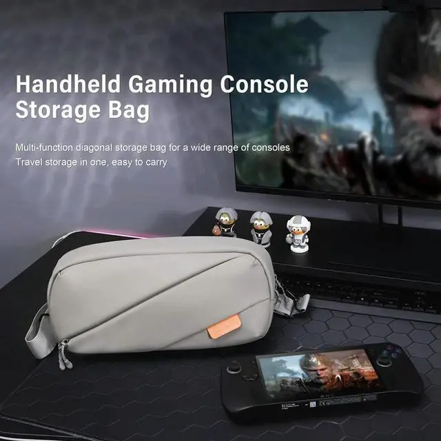 Main image of Carrying Case with Mesh Pocket Crossbody Shoulder Chest Pouch Splashproof Travel Bag for Switch/ROG Ally X/PS Portal/Steam Deck