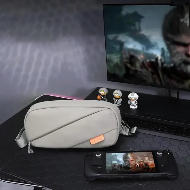 Alt view image 2 of 3 - Carrying Case with Mesh Pocket Crossbody Shoulder Chest Pouch Splashproof Sling Bag for Switch/ROG Ally X/PS Portal/Steam Deck