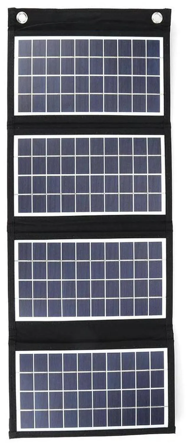 Main image of Dual USB Portable Solar Charger Waterproof Foldable Outdoor Solar Panels Lightweight with 2 Buckles for Phone Power Bank