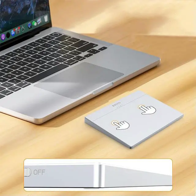 Alt view image 2 of 3 - Portable Track Pad Multi-Gesture Wireless Touchpad Type-C Rechargeable Wired Precision Trackpad for Computer Notebook PC Laptop