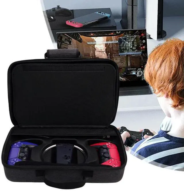 Alt view image 3 of 3 - Hard Carrying Case for PS5 Slim Portable Storage Shoulder Bag Travel Case  for PS5 Slim Disc/Digital Console Controller