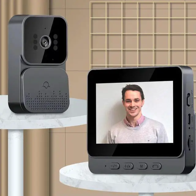 Alt view image 2 of 3 - Video Doorbell Video Intercom Wireless Door Bell 1080P IR Night Vision 2.4G 4.3inch IPS Screen for Villa Home Office Apartment