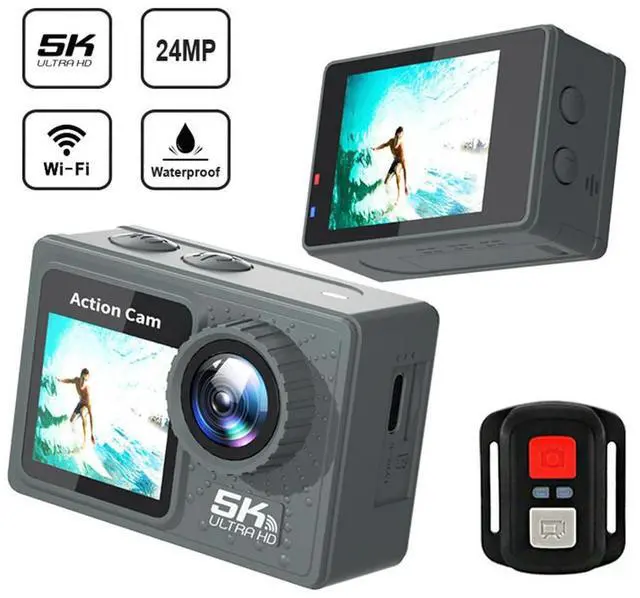 Alt view image 2 of 3 - 5K 4K 60FPS Sport Camera Anti-shake WIFI Sports DV Cam 170° Wide Angle Diving Mini DV Camera 30m Waterproof with Remote Control