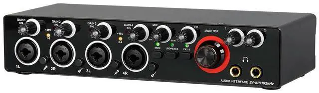 Main image of 4 Channel Audio Sound Card 192kHz 4-in 2-out Portable Recording Sound Card USB Computer Driver Free for Live Recording Karaoke