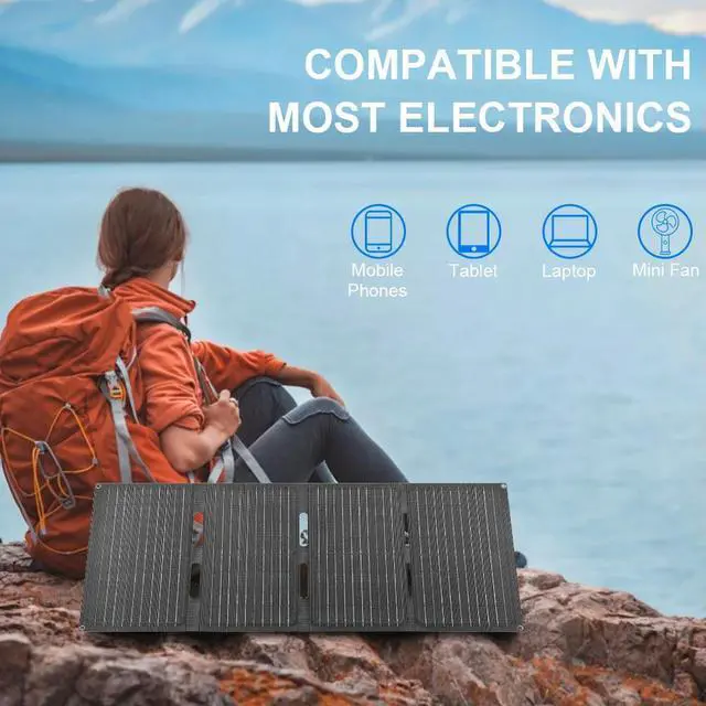 Main image of 60W Folding Solar Panel IP65 Waterproof Foldable Solar Charger Monocrystalline Solar Charger Outdoor Phone Power Bank for Phones