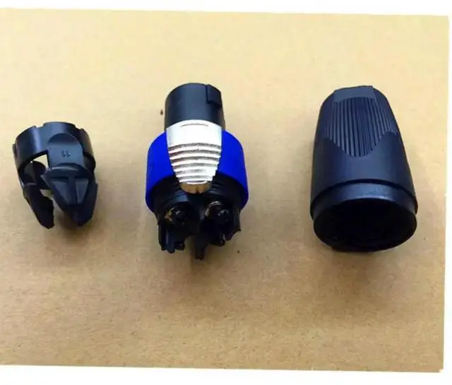 Alt view image 7 of 7 - Speaker Wire Cable to Audio Male Connector Adapter Plug Audio Speaker Plug Twist Lock 4Pole for NEUTRIK Type NL4FX