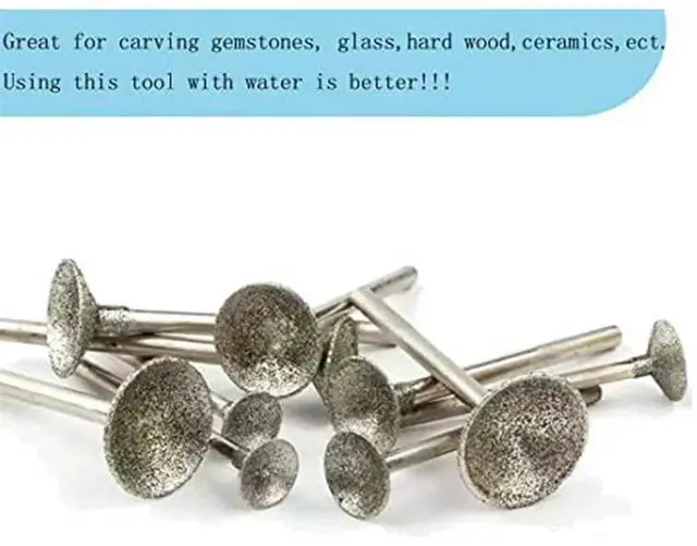 Alt view image 7 of 7 - Bowl Shape Diamond Grinding Burr Fits for Rotary Tool Includes for Dremel with 2.35mm Shank (Pack of 12)