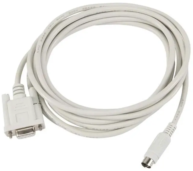 Alt view image 6 of 7 - DB9P to 8P Mini Din RS232 Download Cable White 8.2 Ft for PLC DVP-EH