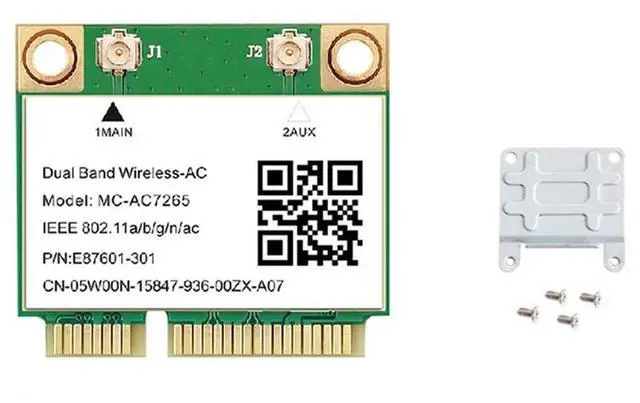 Alt view image 7 of 7 - 1200Mbps Wireless MC-AC7265 Dual Band Mini PCI-E Card Bluetooth 4.2 802.11Ac Dual Band 2.4G 5Ghz Adapter for Laptop