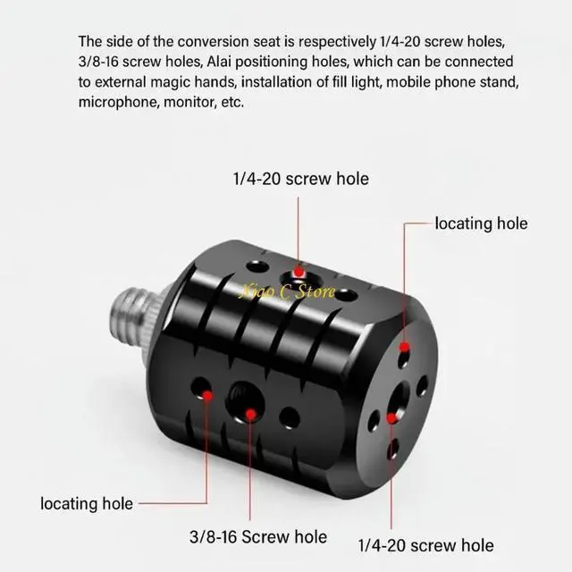 Alt view image 5 of 7 - Tripod Screw Adapter Tripod Screw Hole Steering Seats Tripod Attachment Camera Mount Extension Camera Mount Connector