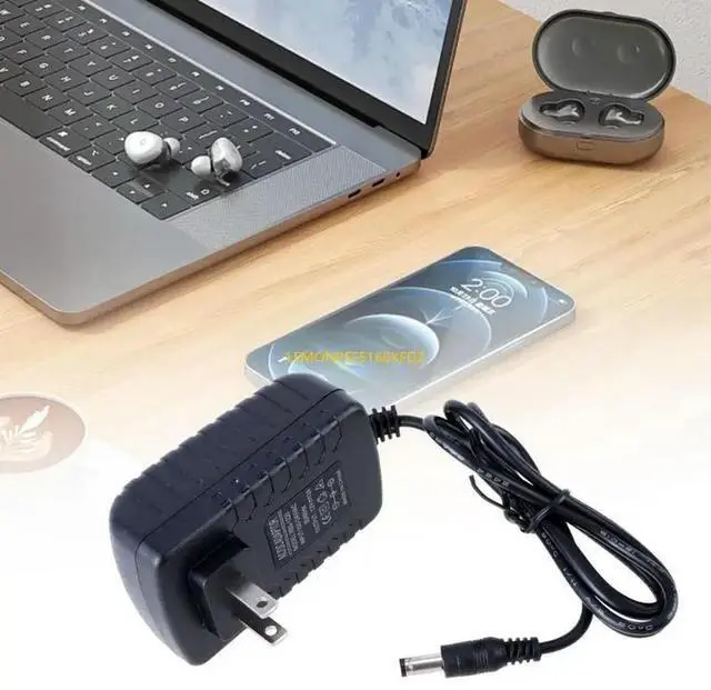 Alt view image 6 of 7 - 100-240V to 12V 2A Power Supply Adapter 5.5x2.5mm Converter for LED Strips Lights Router Monitors Webcam CCTV Camera