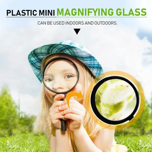 Alt view image 5 of 7 - Kids Magnifying Glass 8 Pcs, Plastic Handheld Mini Portable Magnifying Glass Small Children Magnifier Toys for Explorer