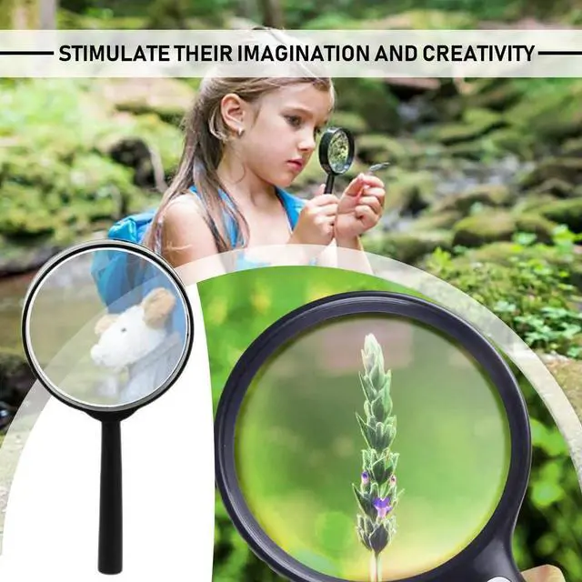 Alt view image 7 of 7 - Kids Magnifying Glass 8 Pcs, Plastic Handheld Mini Portable Magnifying Glass Small Children Magnifier Toys for Explorer