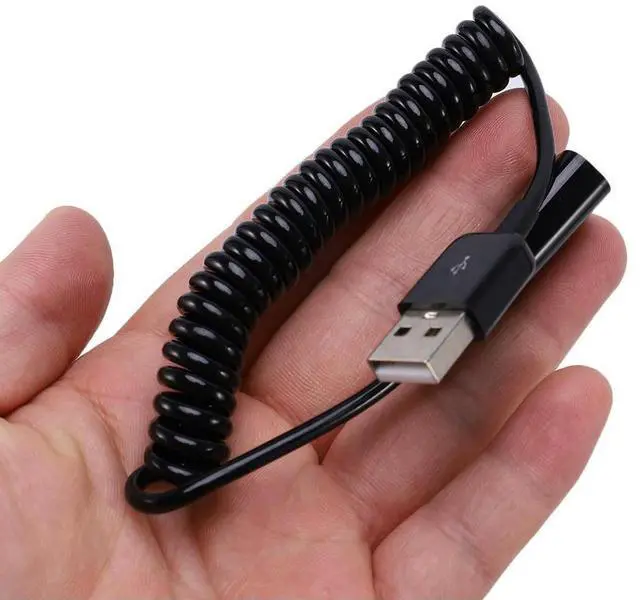 Alt view image 4 of 6 - 2X Spiral Coiled USB A Male To A Female Adapter Adaptor Cable 1M 3FT