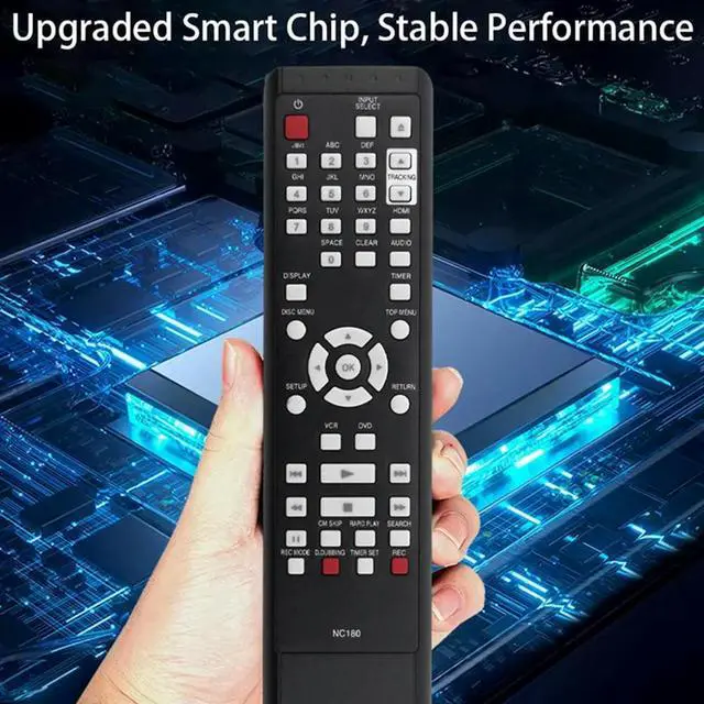 Alt view image 5 of 7 - Remote Control Replacement For Funai VCR Recorder DVDR ZV42FX4A ZV427FX4 NC184 NC180