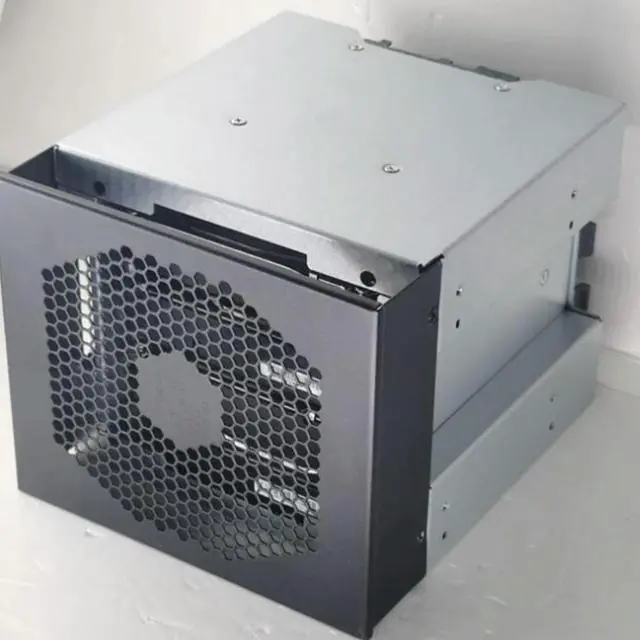 Alt view image 6 of 7 - 4-Bay Large Capacity HDD Hard Drive Cage Rack 5 Inch 3 x Optical Drive Bays to 3.5 Inch SAS SATA Hard Drive Tray Caddy