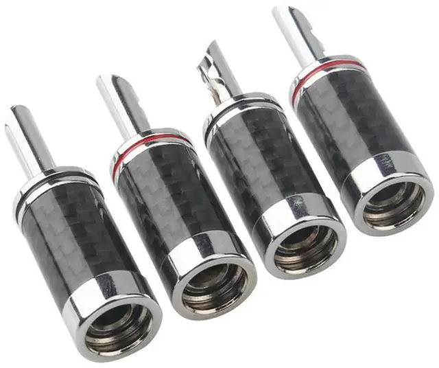 Alt view image 6 of 7 - 40Pcs Banana Plugs Hi-End HIFI DIY Carbon Fiber Copper Plated Rhodium Electrical Audio Jack Banana Connector