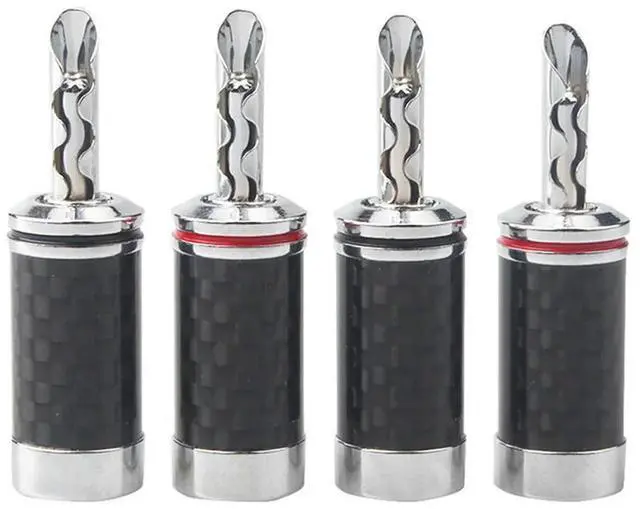 Alt view image 7 of 7 - 40Pcs Banana Plugs Hi-End HIFI DIY Carbon Fiber Copper Plated Rhodium Electrical Audio Jack Banana Connector