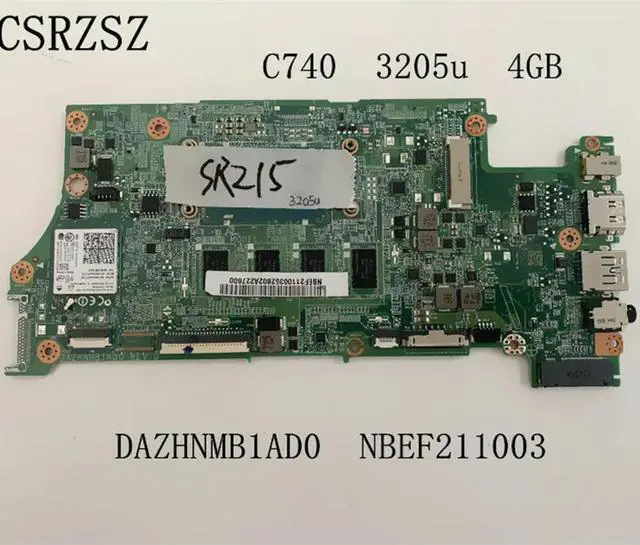 Alt view image 2 of 3 - For Chromebook C740 Laptop motherboard with 3205u 4GB DAZHAD0 Test ok