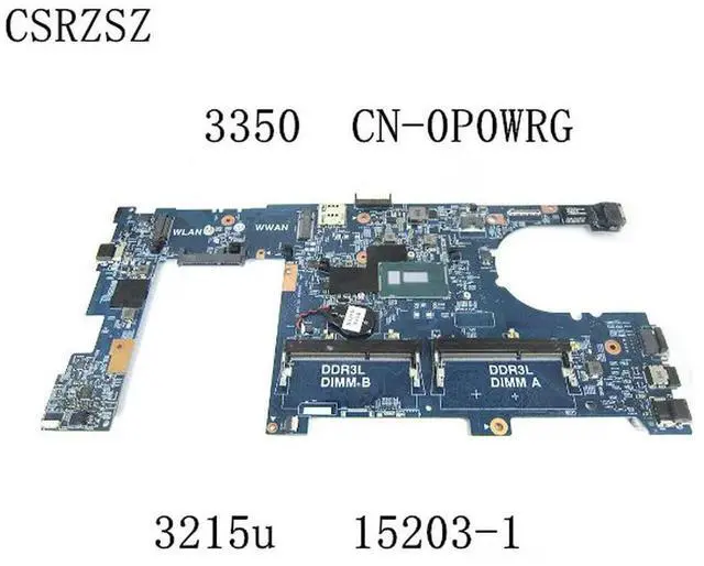Alt view image 2 of 3 - CN-0P0WRG 0P0WRG P0WRG 15203-1 Mainboard For Latitude 3350 Laptop motherboard with 3215u CPU Fully Test work well