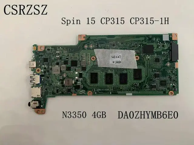 Alt view image 2 of 3 - For Chromebook Spin 15 CP315 CP315-1H Laptop motherboard DA0ZHYMB6E0 N3350 4GB RAM