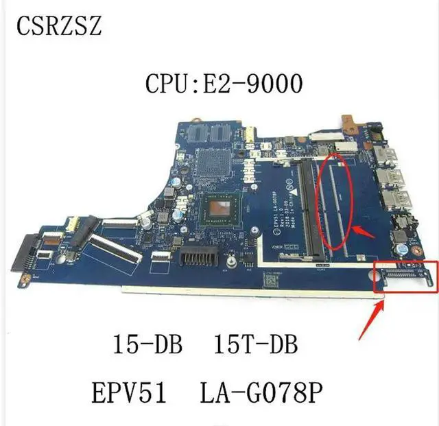 Alt view image 2 of 3 - Mainboard For 15-DB 15T-DB with E2-9000 Laptopmotherboard EPV51 LA-G078P 100% Fully tested