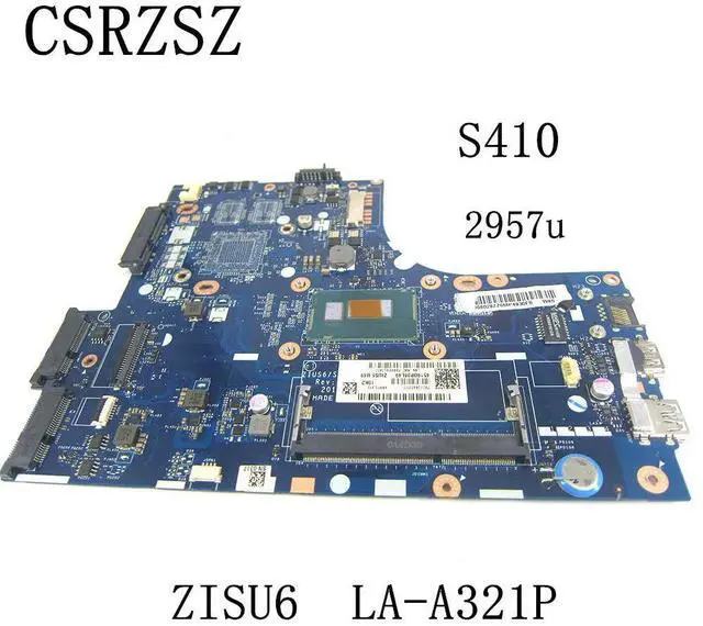 Alt view image 2 of 3 - For S410 Laptop motherboard with 2957u CPU ZISU6 LA-A321P Mainboard Test ok