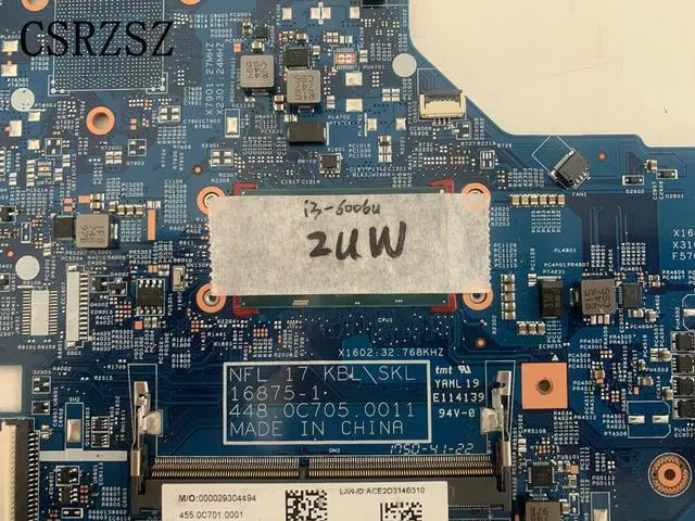 Alt view image 3 of 3 - For 17-BS 17T-BS with i3-6006u Laptop motherboard 16875-1 448.0C705.0011 100% Fully tested