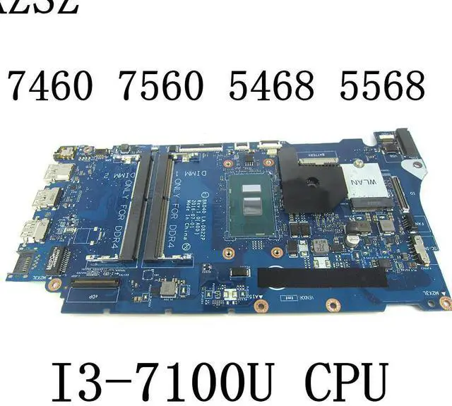 Alt view image 2 of 3 - For Vostro 7460 7560 5468 5568 Laptop Motherboard with I3-7100U CPU CN-0TV55C 0TV55C TV55C Mainboard