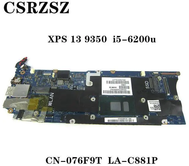Alt view image 2 of 6 - AAZ80 LA-C881P CN-076F9T 076F9T 76F9T Mainboard For XPS 13 9350 Laptopmotherboard with CPU i5-6200u Tested Good