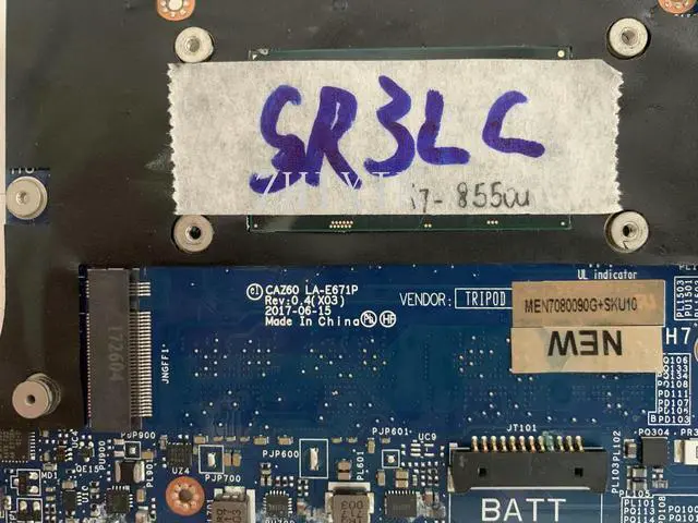 Main image of FOR XPS 13 9370 Laptop Motherboard with i7-8550U CPU 8G RAM LA-E671P W970W 0W970W CN-0W970W Test work