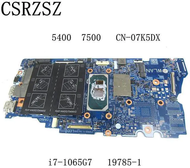 Alt view image 2 of 6 - For inspiron 5400 7500 Laptop motherboard with i7-1065G7 CPU CN-07K5DX 07K5DX 7K5DX 19785-1 work well
