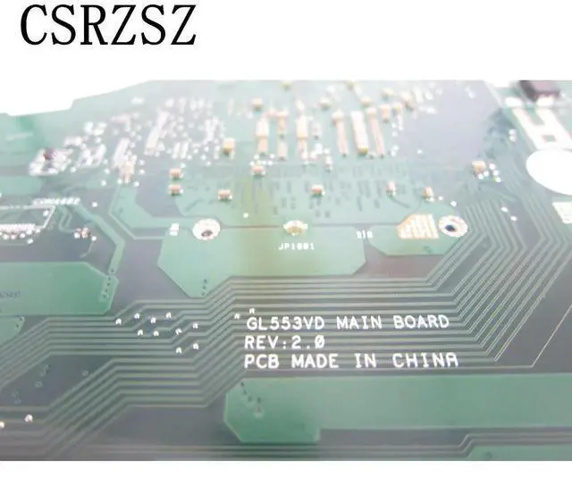 Alt view image 3 of 6 - For GL553VD Laptop motherboard REV 2.0 Processor i7-7700HQ CPU GL553VD Mainboard Test good