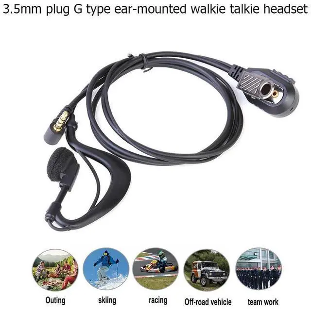 Alt view image 2 of 4 - 3.5mm Walkie Talkie Earpiece Headset with PTT Mic 1Pin Earphone Earpiece Headphone Multifunctional for ICOM YAESU Radio