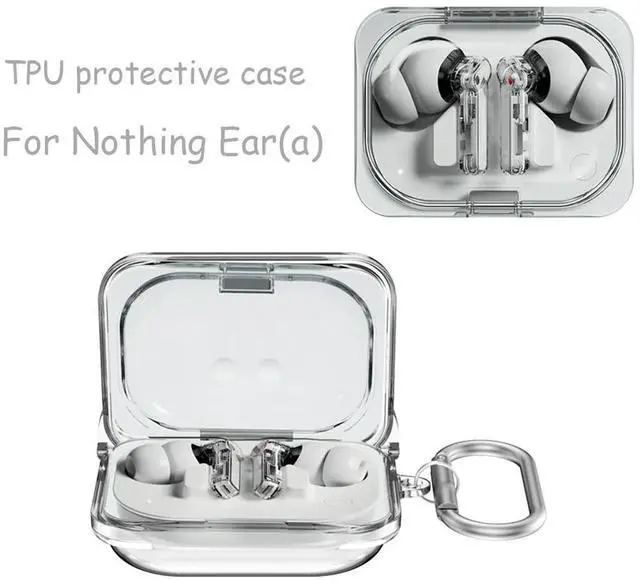 Alt view image 3 of 4 - TPU Protective Case Shockproof with Keychain Lightweight Transparent Cover Protective Shell for Nothing Ear (a) Wireless Earbuds