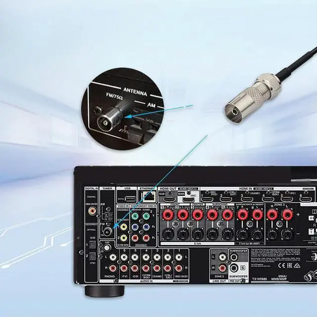 Alt view image 2 of 4 - Hidden Adhesive Mount AM FM Radio Antenna F Female Head To TV 3.5 Mono FM Sheep Horn Antenna for Car FM TV Radio Station