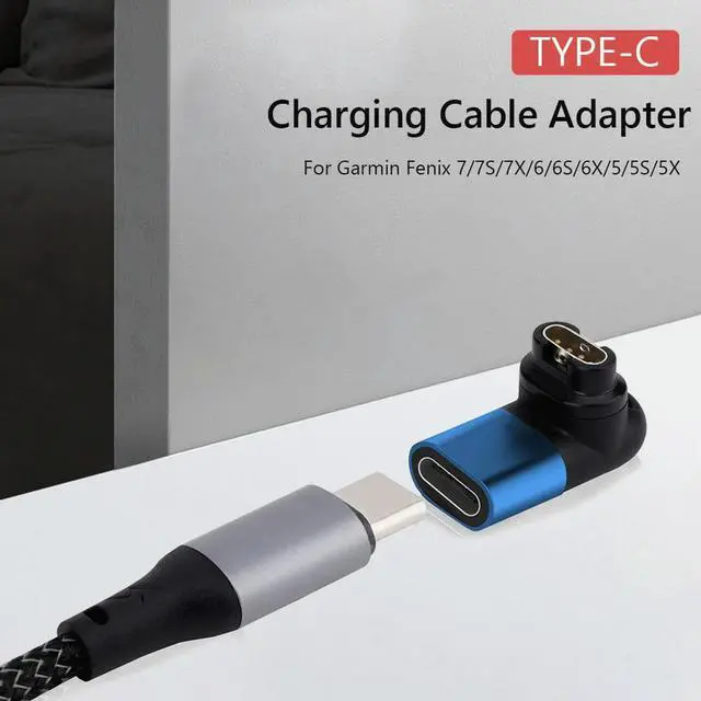 Alt view image 4 of 4 - Charger Cable Type C Adapter Replacement Charger Base Adapter 90 Degree Elbow Accessories for Garmin Fenix 7/7S/7X/6