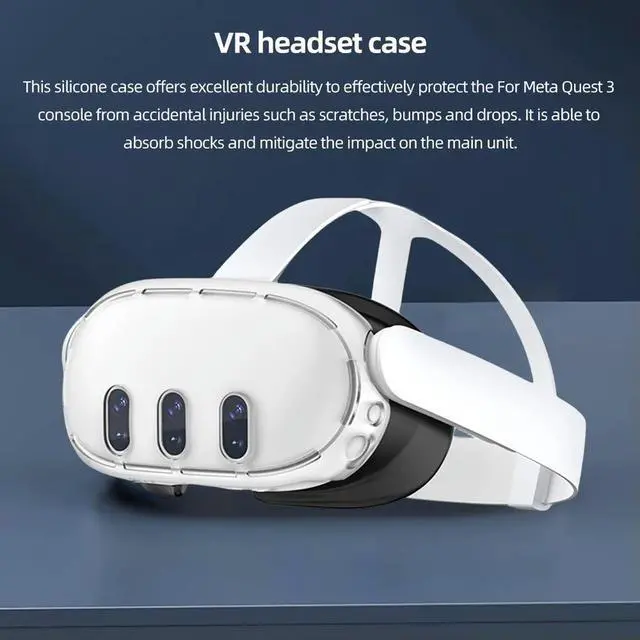 Alt view image 3 of 4 - Silicone Front Face Protector Anti Shock Transparent Cover Shell Protector Anti-Slip VR Front Protective Shell for Quest 3