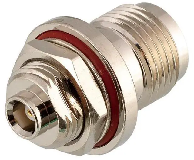 Alt view image 2 of 3 - TNC Female Socket to MCX Female Jack Waterproof PCB Panel Connector Brass Straight Coaxial RF Adapters Antenna Pedestal