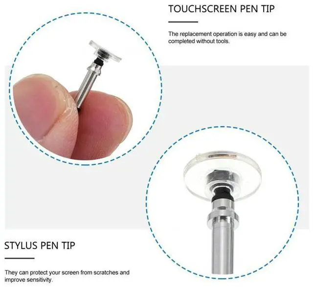 Main image of 12 Pieces Stylus Replacement Tips Silicone Touch Screen Pen Nibs Round Shape Stylus Tips Compatible with Capacitive Touch Screen