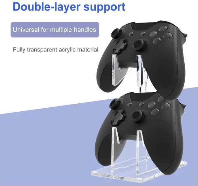 Alt view image 2 of 4 - Double-deck Gamepad Holder Space Saving Acrylic Game Controller Bracket Mount Accessories Gamepad Headset Stand for Xbox
