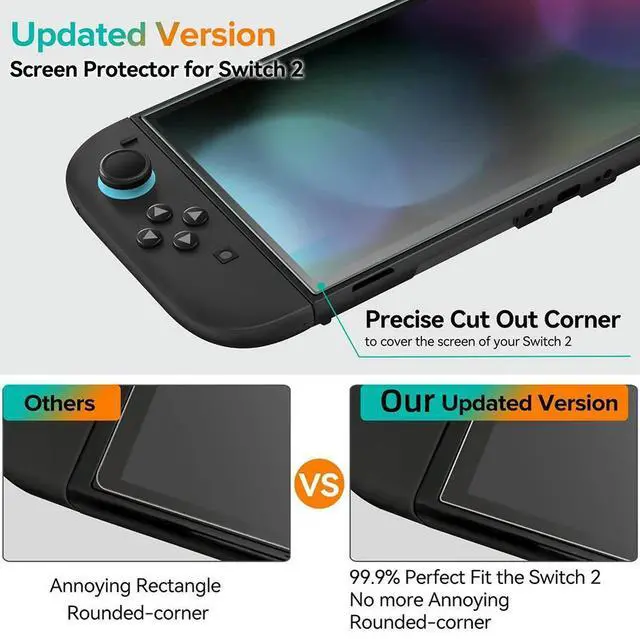 Alt view image 4 of 4 - Tempered Glass Screen Protector for Nintendo for Switch 2 Anti-Scratch Game Console Film 9H Hardness Anti-Glare Game Accessories