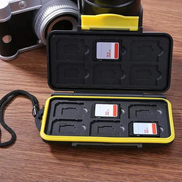 Alt view image 4 of 4 - Multi-grid Memory Card Case Anti-Shock Waterproof Mini Memory Card Case Protector Cover Large Capacity for ID Credit Card Holder