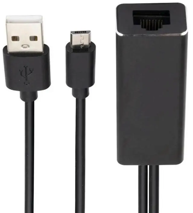 Alt view image 2 of 4 - Micro USB Power to RJ45 100M Network Card Adapter for Chromecast/Fire TV Stick