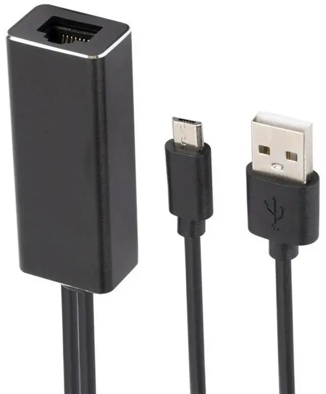 Alt view image 4 of 4 - Micro USB Power to RJ45 100M Network Card Adapter for Chromecast/Fire TV Stick