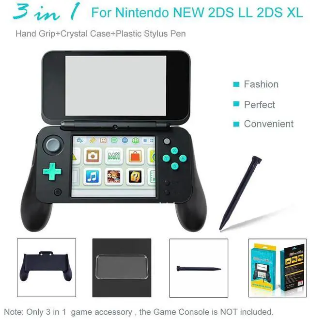 Alt view image 3 of 3 - 3 in 1 Hand Grip+Crystal Case+Plastic Pen for 2DS LL XL