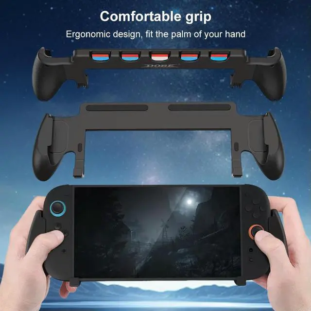 Alt view image 4 of 4 - For Nintendo for Switch 2 Grip with Stand Grip Case 5 Game Slots Handle Controller Holder Handheld Case for Switch 2 Accessories